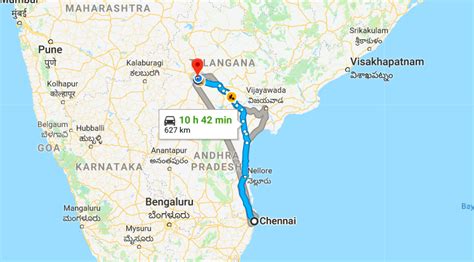 chennai to hyderabad distance by road